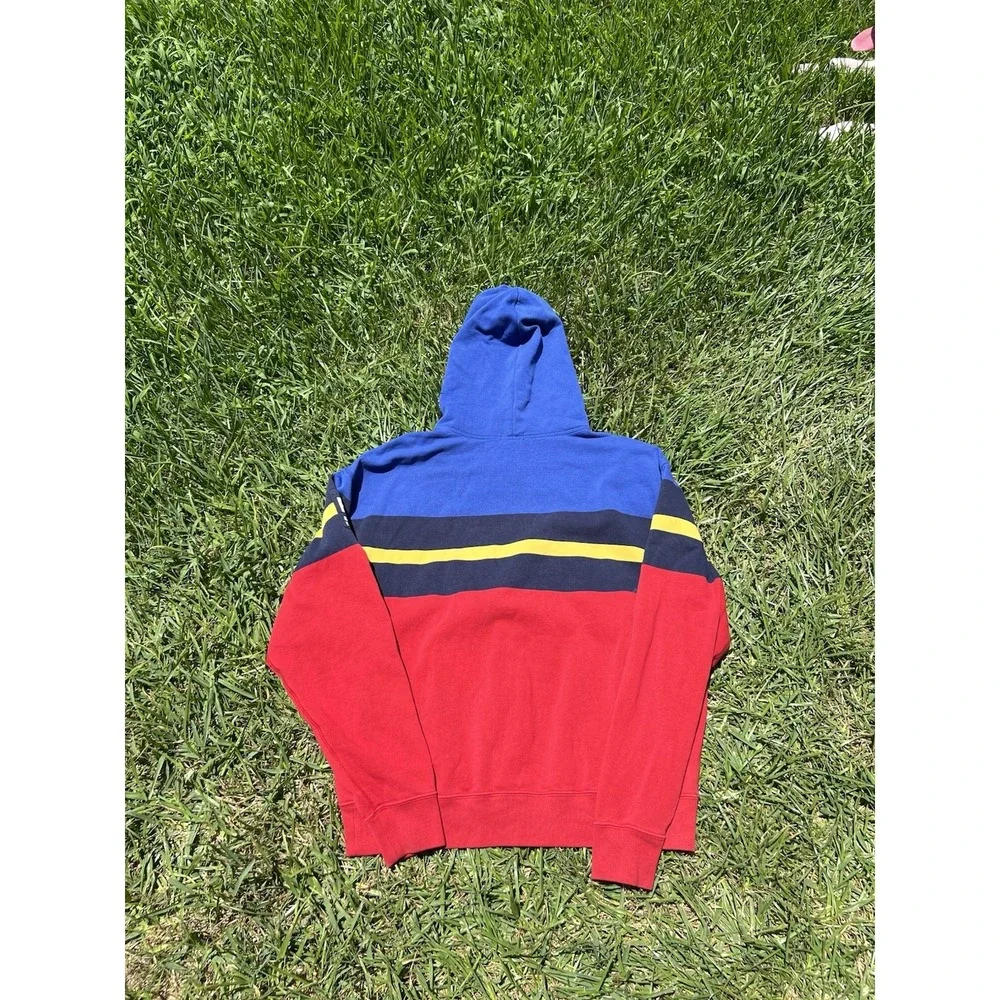 Polo Ralph Lauren Color Block Pullover LS Hoodie P-93 Men's Sz L Distressed